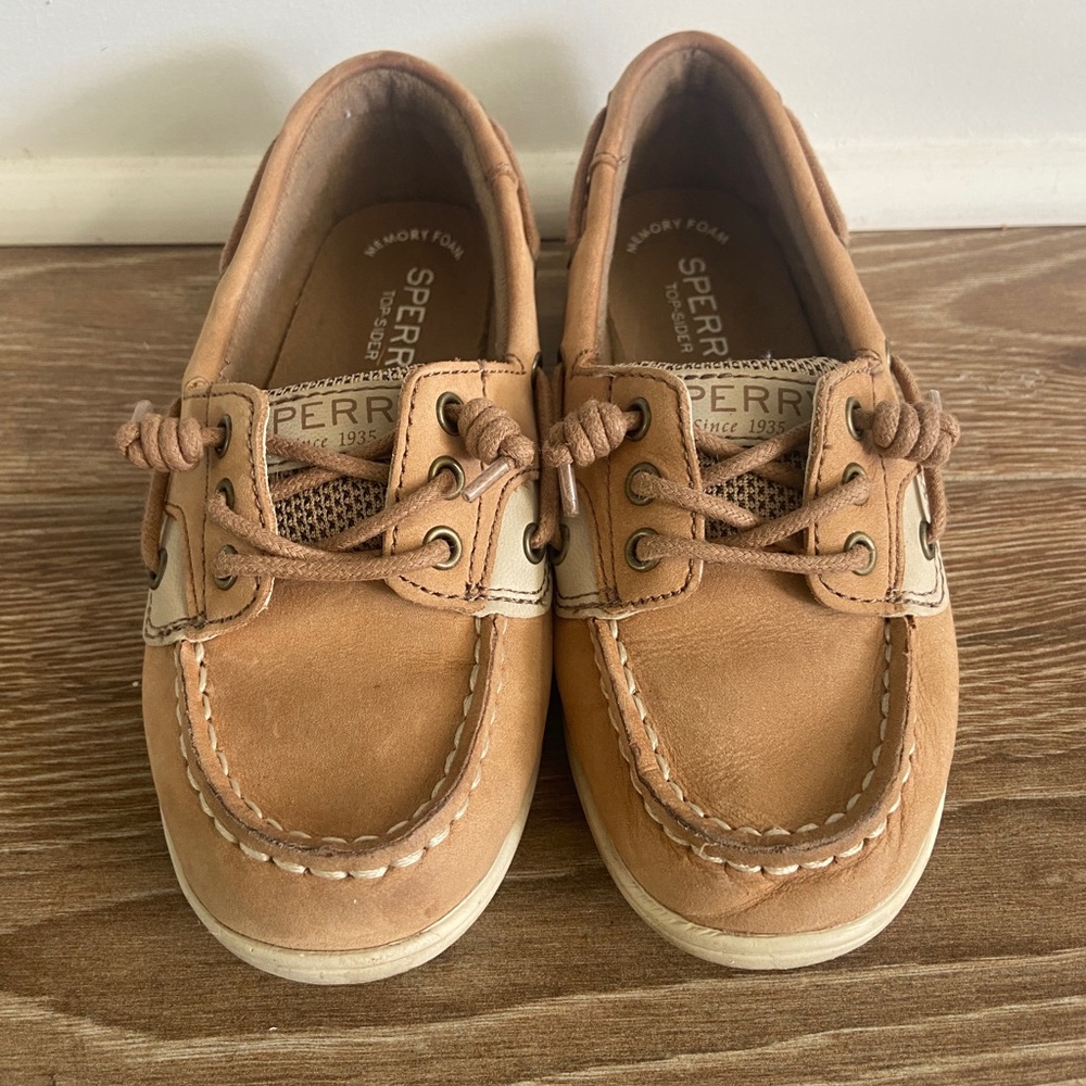 Big Kid’s Sperry Shoresider 3 Eye boat shoes.